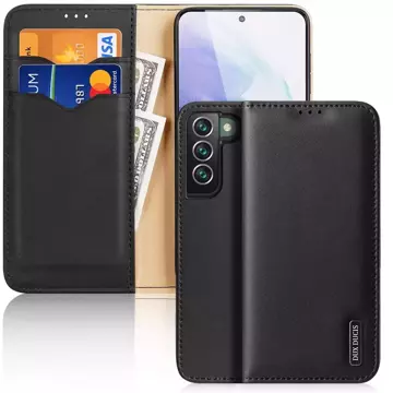 Dux Ducis Hivo Leather Flip Cover Genuine Leather Wallet For Cards And Documents Samsung Galaxy S22 (S22 Plus) Чорний