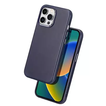 Dux Ducis Naples Case для iPhone 14 Pro Max шкіряний магнітний чохол MagSafe синій