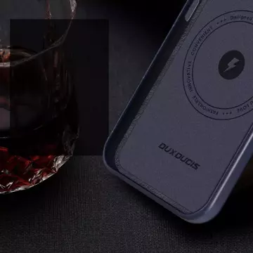 Dux Ducis Naples Case для iPhone 14 Pro Max шкіряний магнітний чохол MagSafe синій