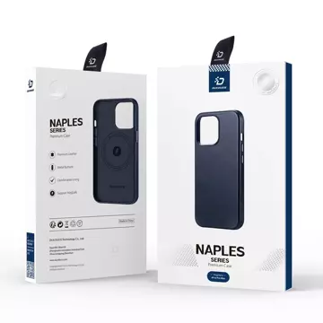 Dux Ducis Naples Case для iPhone 14 Pro Max шкіряний магнітний чохол MagSafe синій