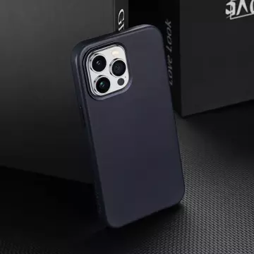 Dux Ducis Naples Case для iPhone 14 Pro Max шкіряний магнітний чохол MagSafe синій