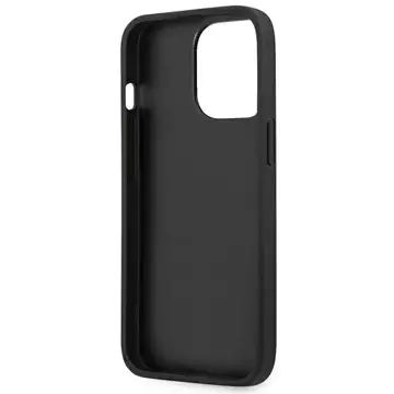 Etui Guess GUHCP14L4GMGGR для Apple iPhone 14 Pro 6,1" чорний/сірий твердий корпус 4G з великим металевим логотипом