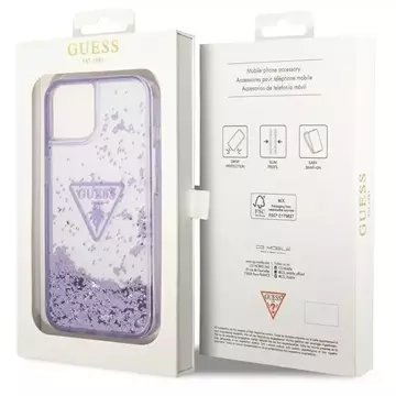 Etui Guess GUHCP14MLFCTPU для Apple iPhone 14 Plus 6,7" fioletowy/фіолетовий жорсткий чохол Liquid Glitter Palm Collection