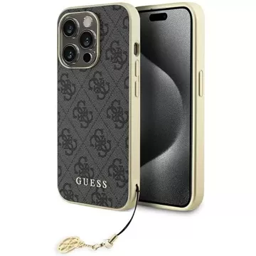 Etui Guess GUHCP15LGF4GGR для iPhone 15 Pro 6.1" чорний/сірий жорсткий чохол 4G Charms Collection