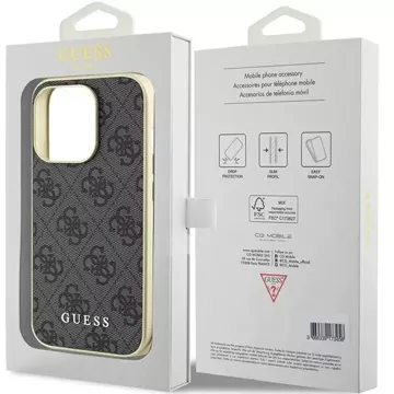 Etui Guess GUHCP15LGF4GGR для iPhone 15 Pro 6.1" чорний/сірий жорсткий чохол 4G Charms Collection