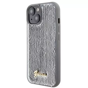 Etui Guess GUHCP15SPSFDGSS до iPhone 15 6.1" срібний/сріблястий твердий чохол Sequin Script Metal