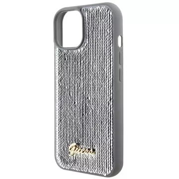Etui Guess GUHCP15SPSFDGSS до iPhone 15 6.1" срібний/сріблястий твердий чохол Sequin Script Metal