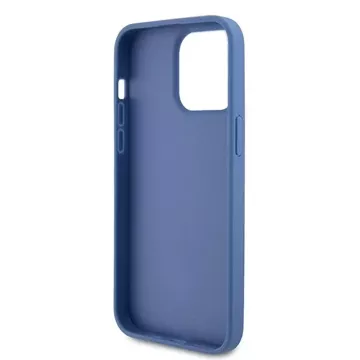 Etui Guess GUHCP15XP4TDPB для iPhone 15 Pro Max 6.7" niebieski/синій жорсткий чохол, шкіра 4G, трикутник, страза