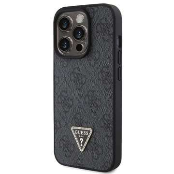 Etui Guess GUHCP15XP4TDPK для iPhone 15 Pro Max 6.7" чорний/чорний твердий чохол Leather 4G Diamond Triangle