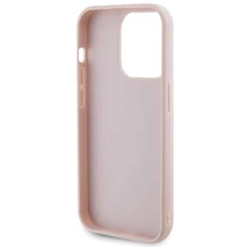 Etui Guess GUHCP15XPSQSQSP для iPhone 15 Pro Max 6.7" różowy/рожевий твердий чохол, стьобаний металевий логотип