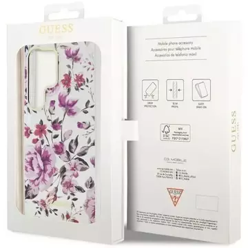 Etui Guess GUHCS23LHCFWST для Samsung Galaxy S23 Ultra S918 білий/білий твердий чохол Flower Collection