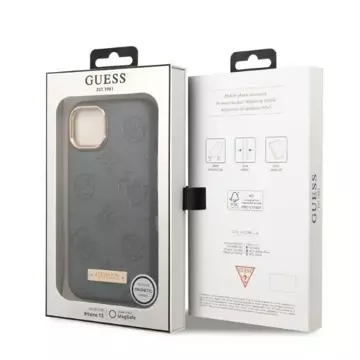 Etui Guess GUHMP13MSAPSTG до Apple iPhone 13 6,1" szary/сірий твердий чохол Peony Logo Plate MagSafe