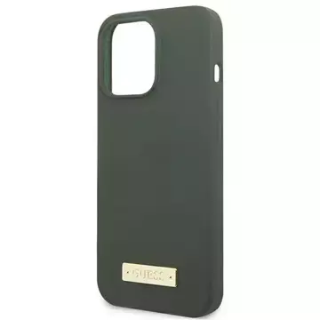 Etui Guess GUHMP13XSPLA до Apple iPhone 13 Pro Max 6,7" твердий чохол зелений/хакі Силіконова пластина з логотипом MagSafe