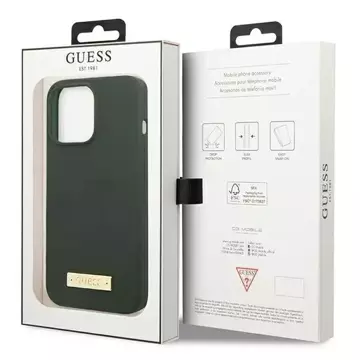 Etui Guess GUHMP13XSPLA до Apple iPhone 13 Pro Max 6,7" твердий чохол зелений/хакі Силіконова пластина з логотипом MagSafe