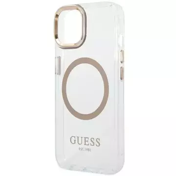 Etui Guess GUHMP14MHTRMD до Apple iPhone 14 Plus 6,7" złoty/золотий жорсткий чохол Metal Outline Magsafe