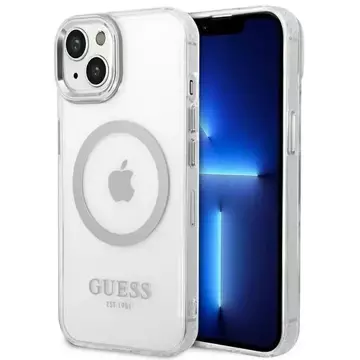 Etui Guess GUHMP14MHTRMS до Apple iPhone 14 Plus 6,7" срібний/срібний жорсткий чохол Metal Outline Magsafe