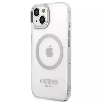 Etui Guess GUHMP14MHTRMS до Apple iPhone 14 Plus 6,7" срібний/срібний жорсткий чохол Metal Outline Magsafe