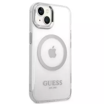 Etui Guess GUHMP14MHTRMS до Apple iPhone 14 Plus 6,7" срібний/срібний жорсткий чохол Metal Outline Magsafe