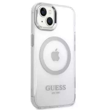 Etui Guess GUHMP14SHTRMS до Apple iPhone 14 6,1" срібний/срібний жорсткий чохол Metal Outline Magsafe