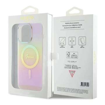 Etui Guess GUHMP15LHITSP для iPhone 15 Pro 6.1" różowy/рожевий твердий чохол IML Iridescent MagSafe