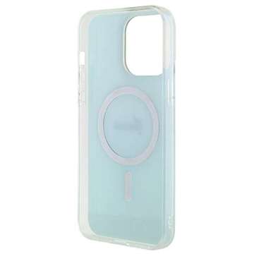 Etui Guess GUHMP15LHITSQ для iPhone 15 Pro 6.1" turkusowy/бірюзовий твердий чохол IML Iridescent MagSafe