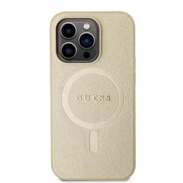 Etui Guess GUHMP15XPSAHMCB для iPhone 15 Pro Max 6,7" злотих/твердий чохол із золотом Saffiano MagSafe