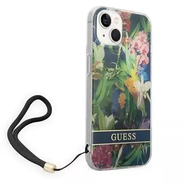 Etui Guess GUOHCP14SHFLSB для Apple iPhone 14 6,1" niebieski/синій твердий чохол Flower Strap