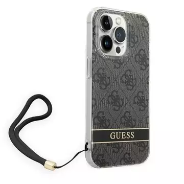 Etui Guess GUOHCP14XH4STK iPhone 14 Pro Max 6,7" czarny/чорний жорсткий чохол 4G Print Strap