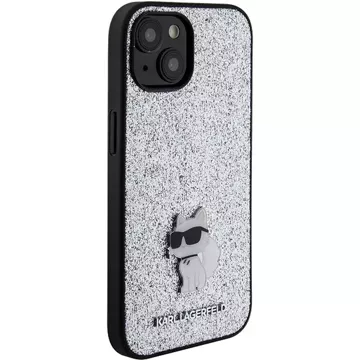 Etui Karl Lagerfeld KLHCP15SGCNPSG для iPhone 15 6.1" srebrny/silver hardcase Fixed Glitter Choupette Logo Metal Pin