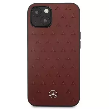 Etui Mercedes MEHCP13SPSQRE для iPhone 13 mini 5,4" червоний/червоний твердий чохол Leather Stars Pattern