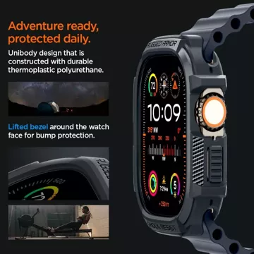 Etui Spigen Rugged Armor для Apple Watch Ultra 1 / 2 (49 мм) темно-сірий