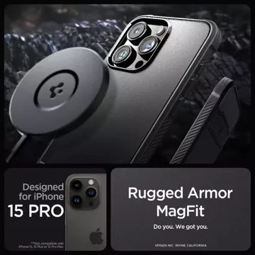 Etui Spigen Rugged Armor Mag Magsafe для Apple iPhone 15 Pro Matte Black