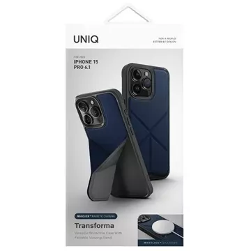 Etui UNIQ Transforma для iPhone 15 Pro 6.1" Magclick Charging niebieski/сіній електрик