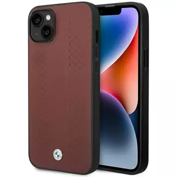 Etui na telefon BMW BMHCP14S22RFGR для Apple iPhone 14 6,1" бордовий/бордовий шкіряний алмазний візерунок