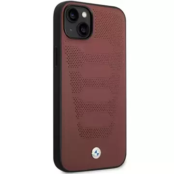 Etui na telefon BMW BMHCP14S22RPSR для Apple iPhone 14 6,1" бордовий/бордовий малюнок шкіряних сидінь