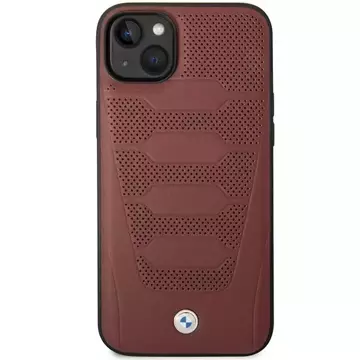 Etui na telefon BMW BMHCP14S22RPSR для Apple iPhone 14 6,1" бордовий/бордовий малюнок шкіряних сидінь