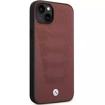 Etui na telefon BMW BMHCP14S22RPSR для Apple iPhone 14 6,1" бордовий/бордовий малюнок шкіряних сидінь