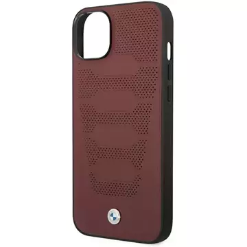 Etui na telefon BMW BMHCP14S22RPSR для Apple iPhone 14 6,1" бордовий/бордовий малюнок шкіряних сидінь