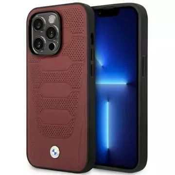 Etui na telefon BMW BMHMP14X22RPSR до Apple iPhone 14 Pro Max 6,7" бордовий/бордовий Шкіряні сидіння Pattern MagSafe