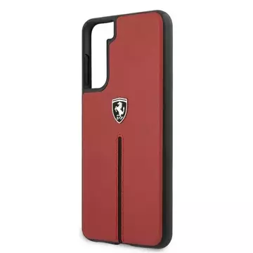 Etui na telefon Ferrari Hardcase для Samsung Galaxy S21 червоний/червоний Hardcase Off Track Leather Nylon Stripe