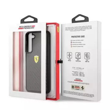 Etui na telefon Ferrari Hardcase для Samsung Galaxy S22 чорний/чорний твердий чохол On Track Real Carbon