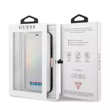 Guess GUFLBKN65BLD iPhone 11 Pro Max срібний/срібляста книжка Iridescent