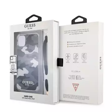 Guess GUHCN61KSARBK iPhone 11 6,1" czarny/чорний твердий чохол Camo Collection