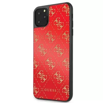 Guess GUHCN654GGPRE iPhone 11 Pro Max czerwony/red hard case 4G Double Layer Glitter