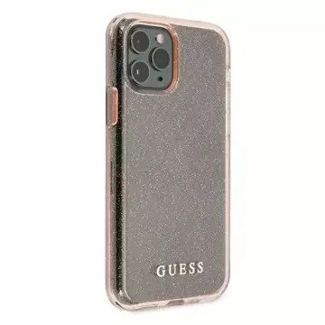 Guess GUHCN65PCGLPI iPhone 11 Pro Max różowy/рожевий жорсткий чохол з блискітками