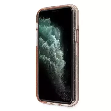 Guess GUHCN65PCGLPI iPhone 11 Pro Max różowy/рожевий жорсткий чохол з блискітками