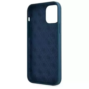 Guess GUHCP12LLSLMGBL iPhone 12 Pro Max 6,7" niebieski/синій твердий чохол Metal Logo Script