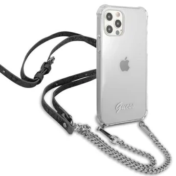 Guess GUHCP12MKC4GSSI iPhone 12/12 Pro 6,1" Прозорий твердий чохол 4G Silver Chain