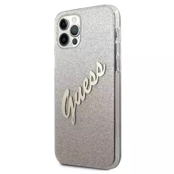 Guess GUHCP12MPCUGLSGO iPhone 12/12 Pro 6,1" złoty/золотий твердий чохол Glitter Gradient Script