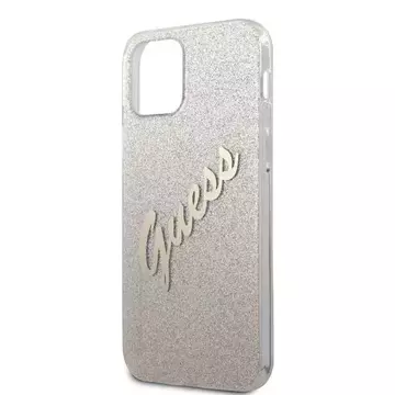 Guess GUHCP12MPCUGLSGO iPhone 12/12 Pro 6,1" złoty/золотий твердий чохол Glitter Gradient Script